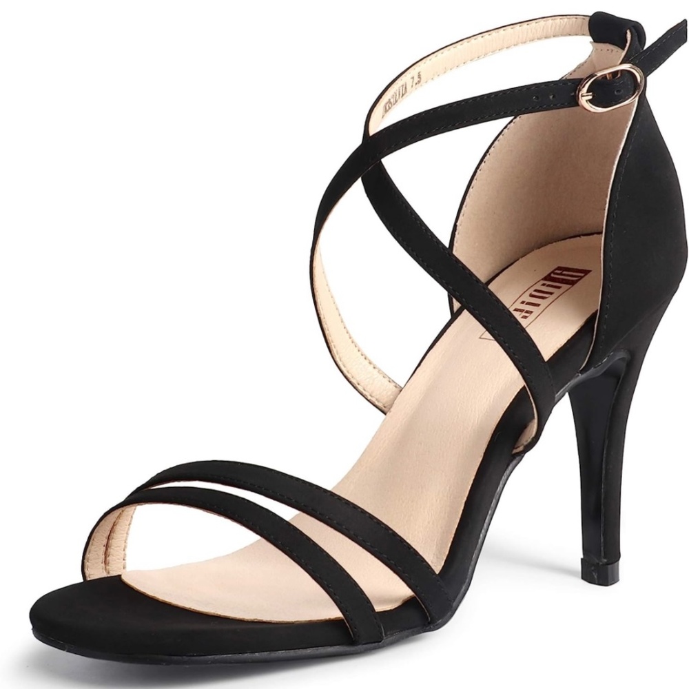 BRAND NEW 7.5 black strapy heels